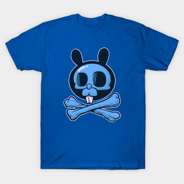 The Cute Bunny of Death (Blue) T-Shirt by kgullholmen